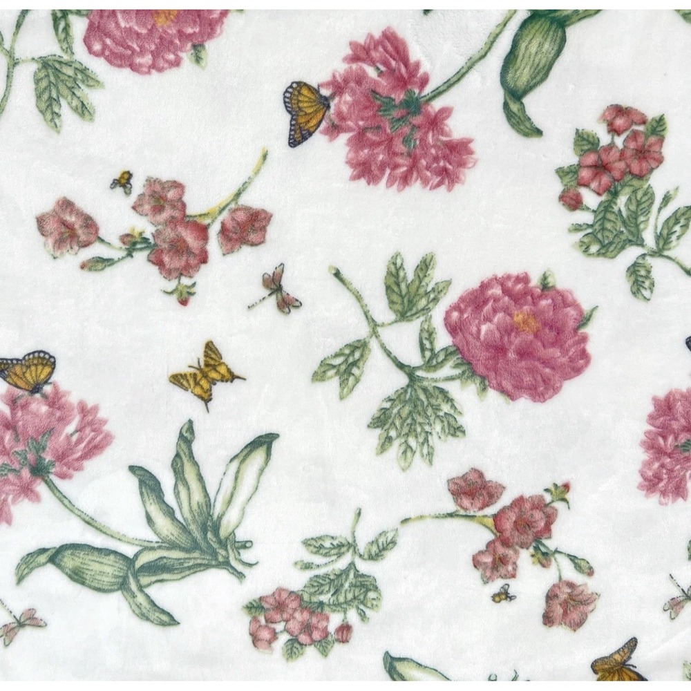 New! Lenox Butterfly Meadow Bloom Pink Throw Blanket - Picture 5 of 5
